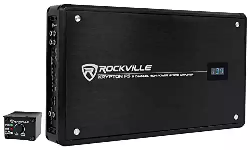 Rockville Krypton F5 3200w Peak / 800w RMS 5 Channel Car Amplifier w Volt Meter , Black