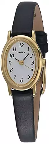 Timex Women's T21912 Cavatina Black Leather Strap Watch