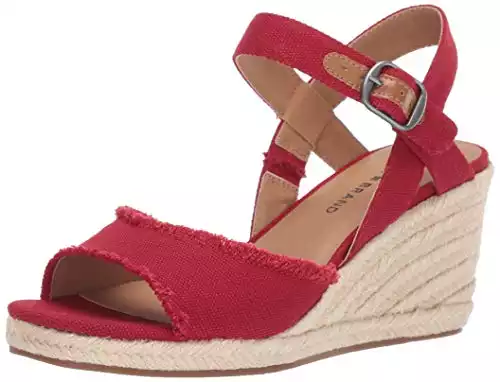 Lucky Brand Women's Mindra Espadrille Wedge Sandal, sb red, 5.5