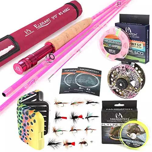  Wild Water Deluxe Fly Fishing Combo Starter Kit, 5 or