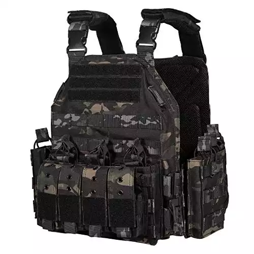 vAv YAKEDA CAMO Tactical Outdoor Carrier Vest (Black CP)