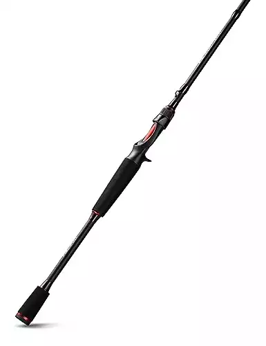 Piscifun Torrent Baitcaster Rod Portable Two Piece Casting Rod Durable Lightweight Sensitive Baitcasting Fishing Rod (6'9" M)